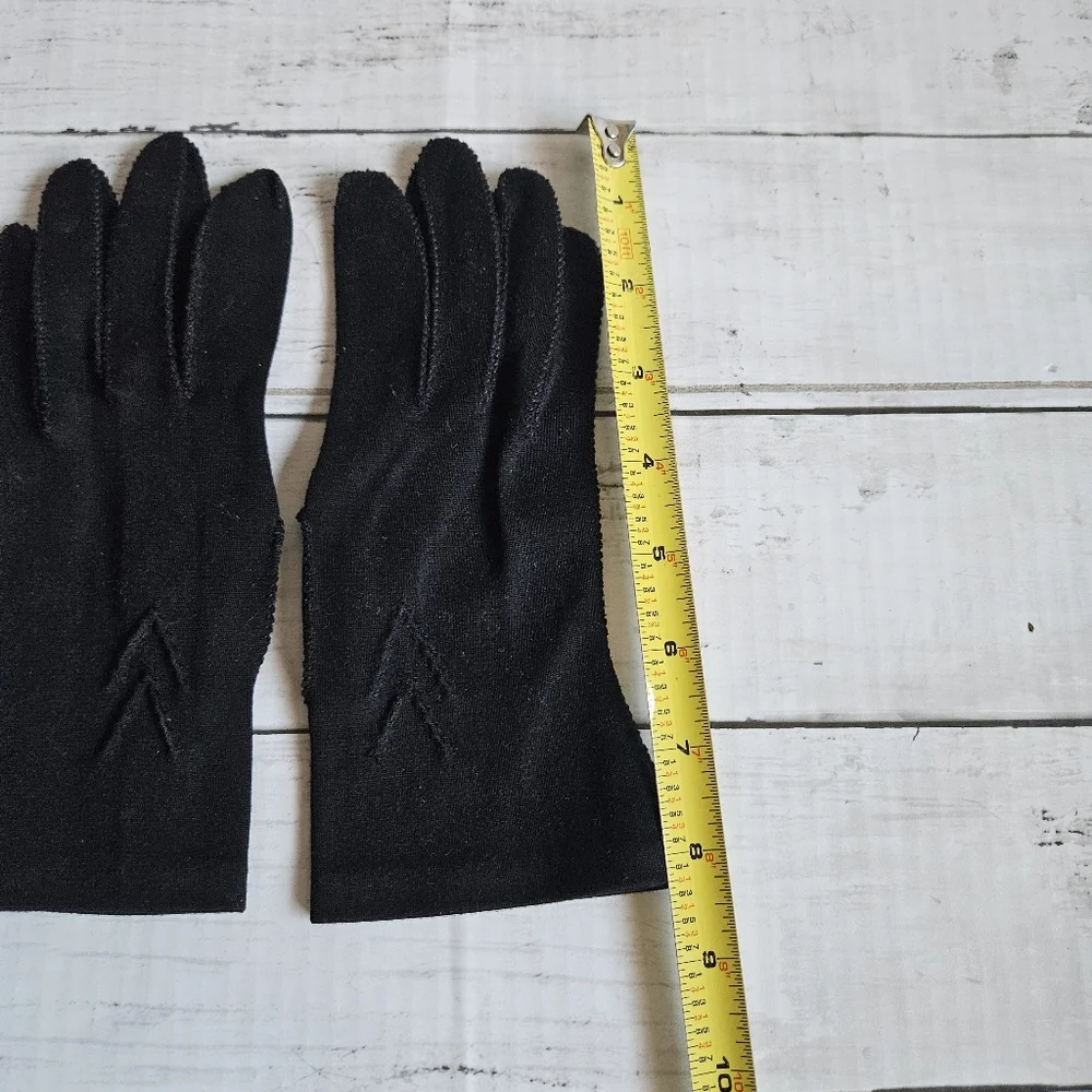 Vintage‎ Hansen Nylon Black Gloves Size 7